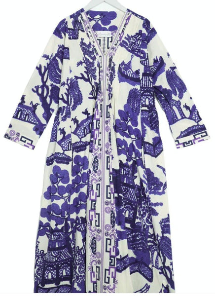 Giant Willow Blue Pinch Pleat Dress