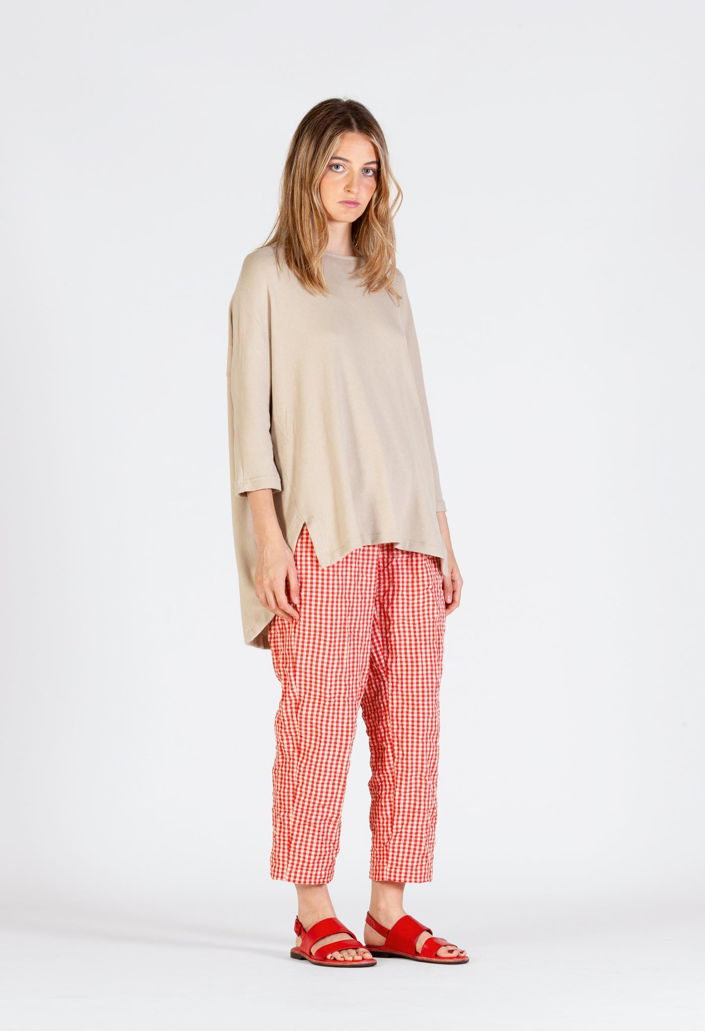 Preciso G Trousers in Ribes Check (Redcurrant)