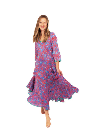 Ruby Sundress in Blue & Coral