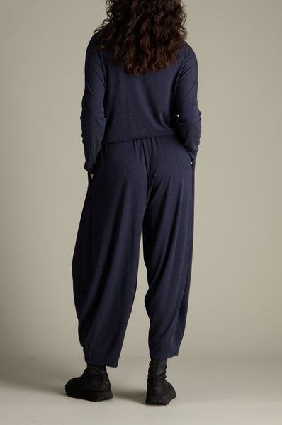 Soft Viscose Jersey Bubble Trouser in Night