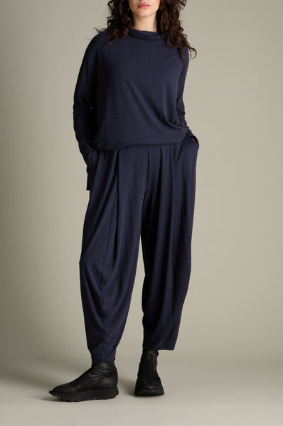 Soft Viscose Jersey Bubble Trouser in Night