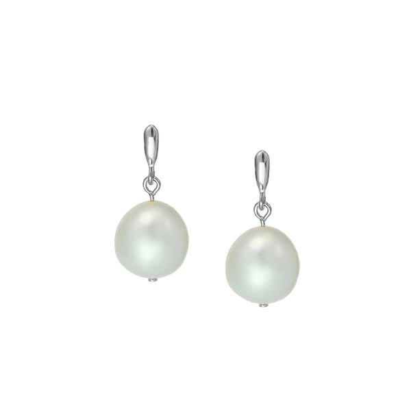 Silver Pearl Drop Earring