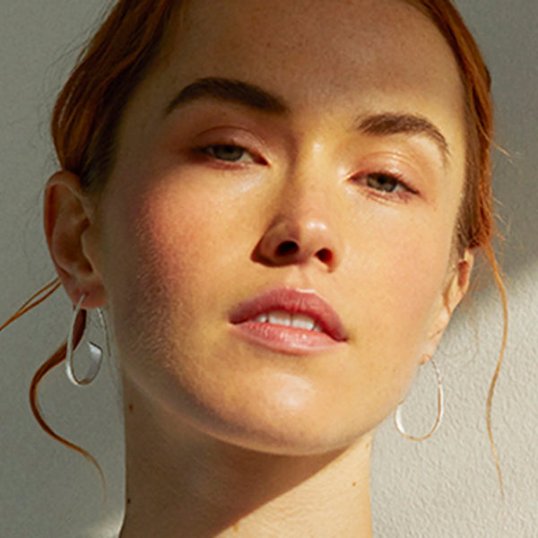 Large Silver Threader Hoop Earrings