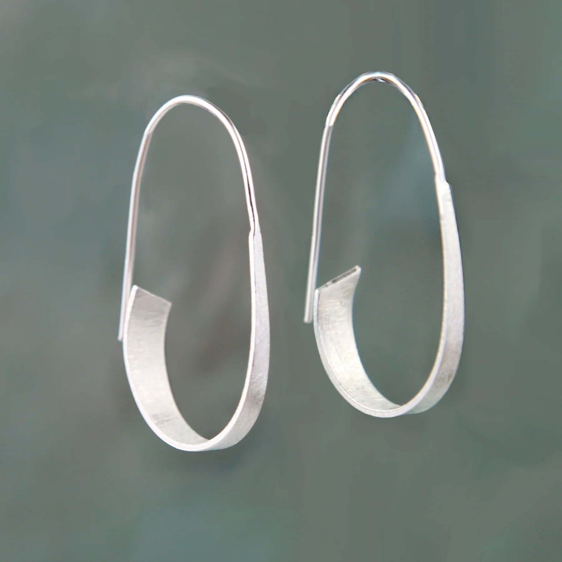Large Silver Threader Hoop Earrings