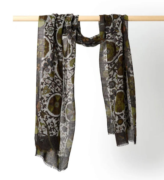 Trellis Mosaic Wool & Modal Scarf