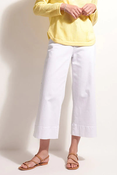 Jean Queen Crop in White