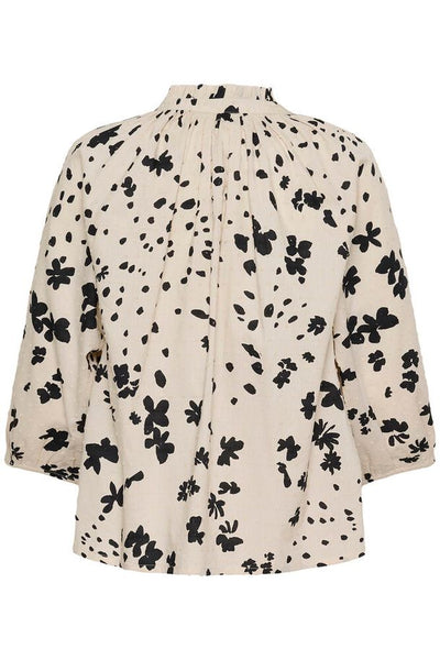 Aletta Blouse Black Dot Flower