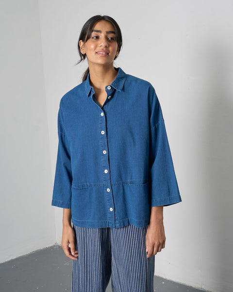 Anya Oversize Shirt in Denim