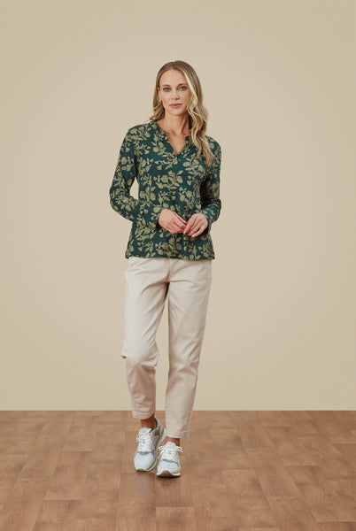 Aria Top Valencia Print Green Gables
