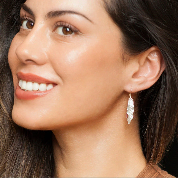 Banana Leaf Silver Earring