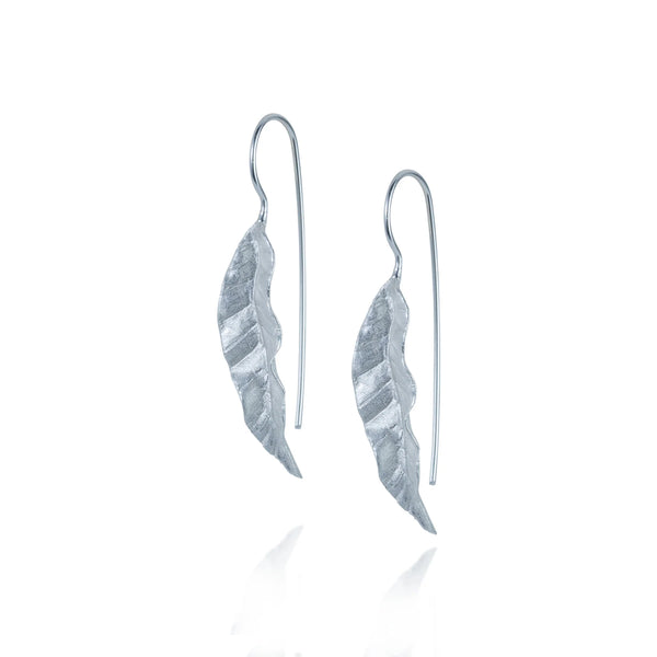Banana Leaf Silver Earring