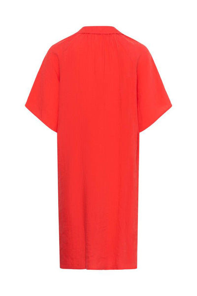 Ayla Pintuck Dress Poppy Red and Indigo Blue