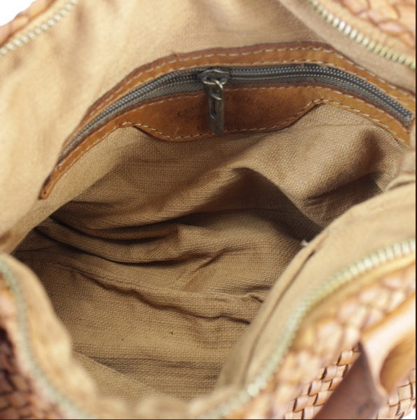 Convertible Leather Shoulder Bag/Back Pack in Red