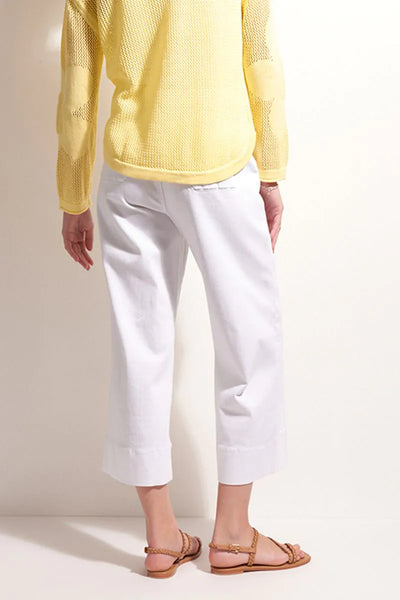 Jean Queen Crop in White