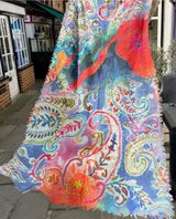 Watercolour Embroidered Scarf