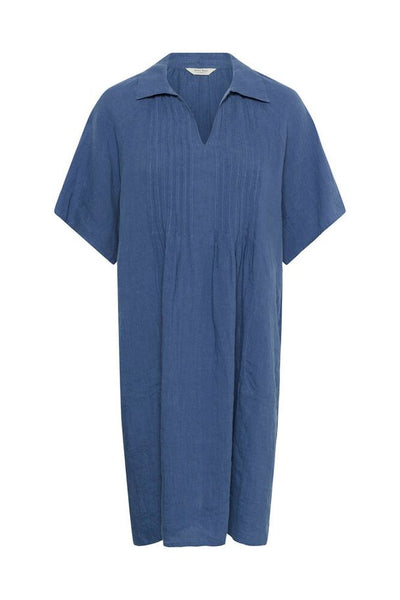 Ayla Pintuck Dress Poppy Red and Indigo Blue