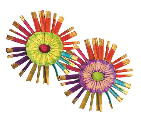 Blooms Clip-On Earrings Multi Coloured