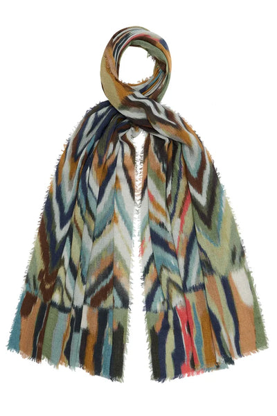 Ikat Rusts Wool and Modal Scarf