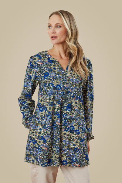 Saphire Tunic Pansy Print Avocado