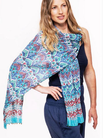 Cotton Block Print Scarf Various Colours/Prints