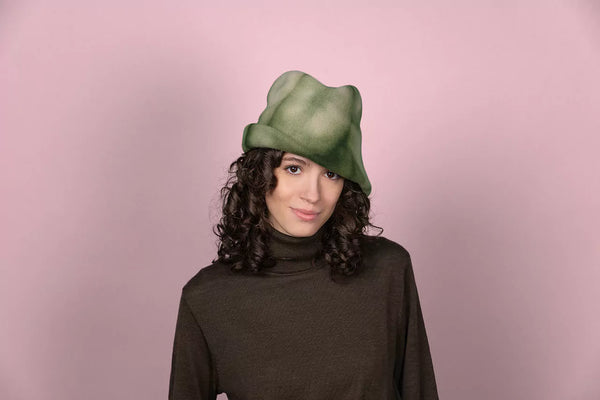 Pure Wool Tie-dye Clochard Hat